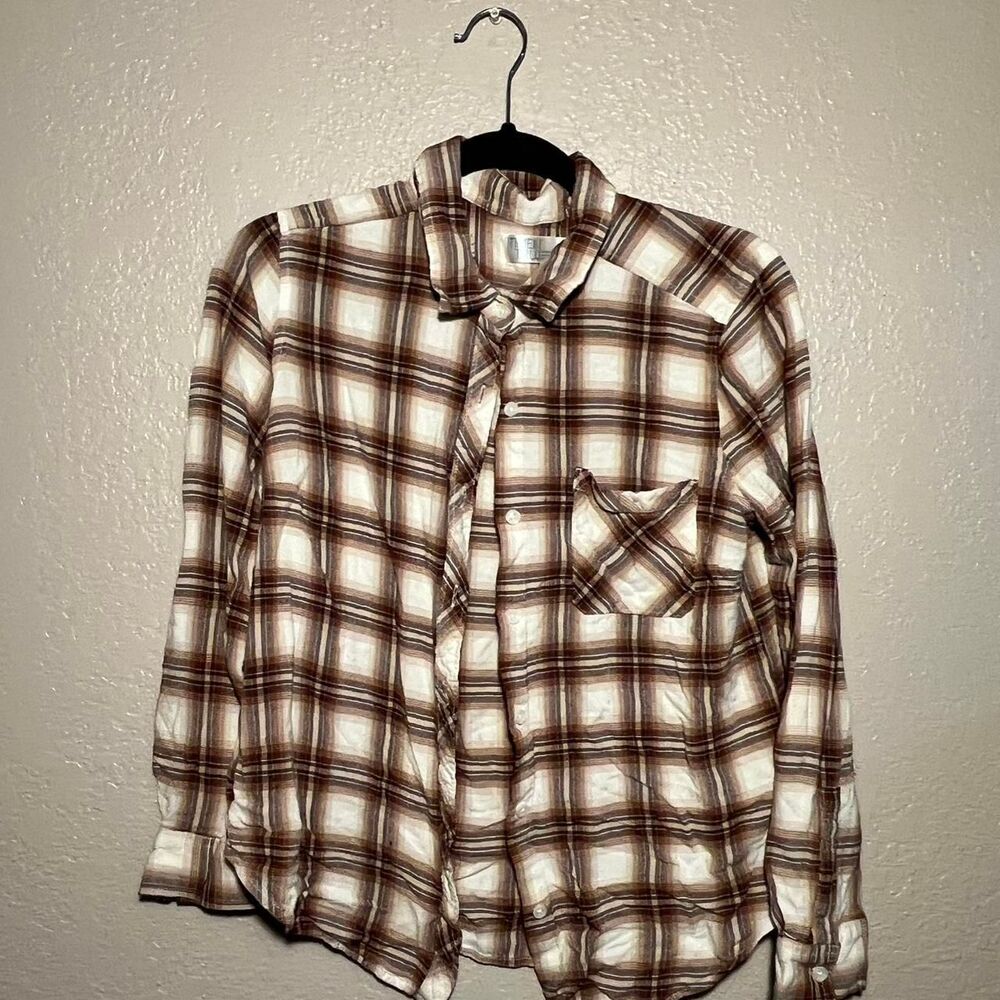 Time-and-tru Women's Brown and White T-shirt